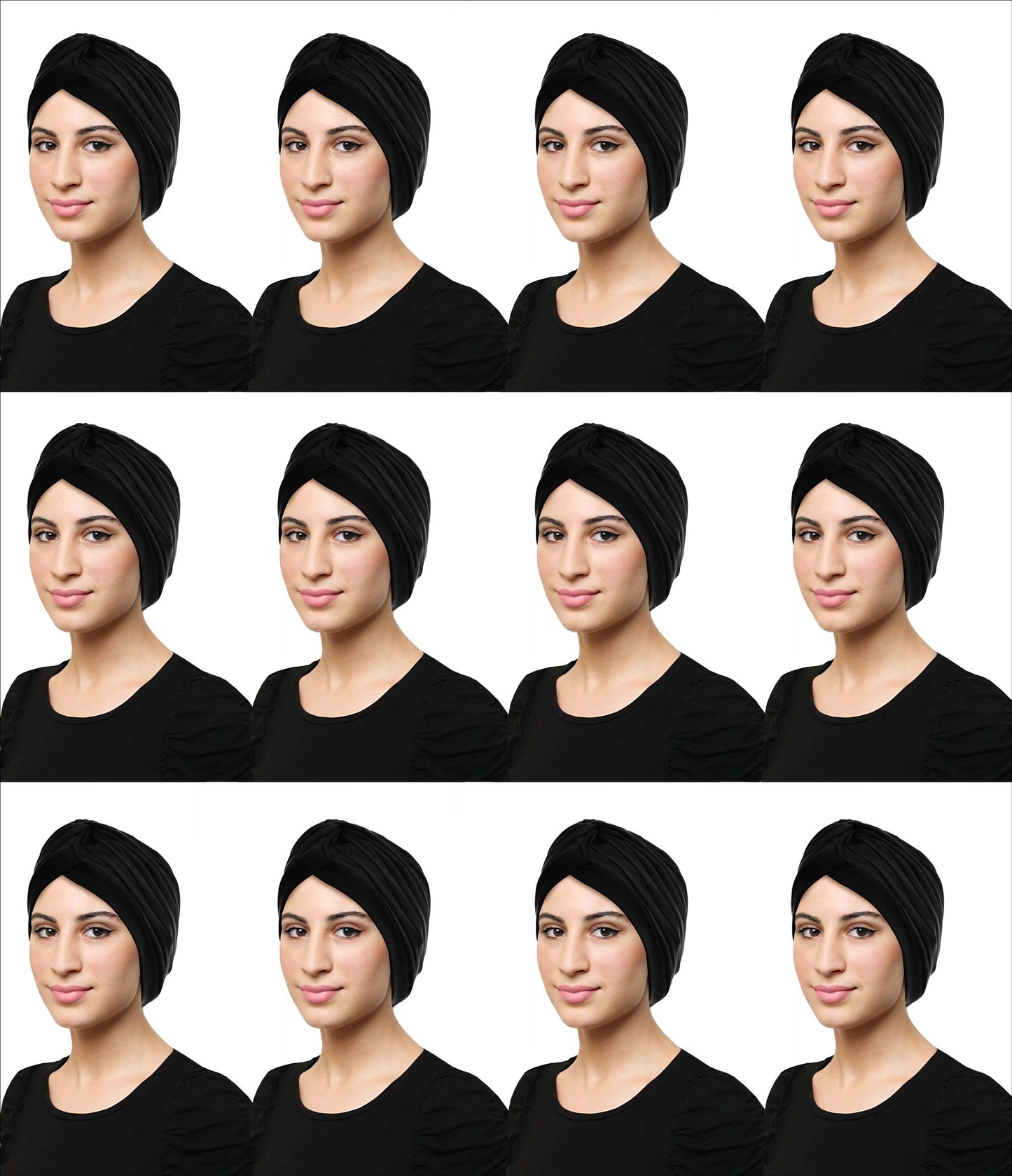 Wholesale Khatib Cotton Classic Turban ALL BLACK Muslim Women Hijab Accessories