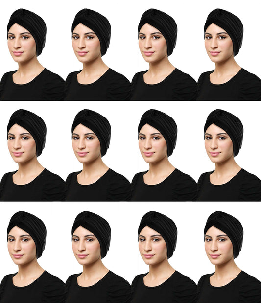 Wholesale Khatib Cotton Classic Turban ALL BLACK Muslim Women Hijab Accessories