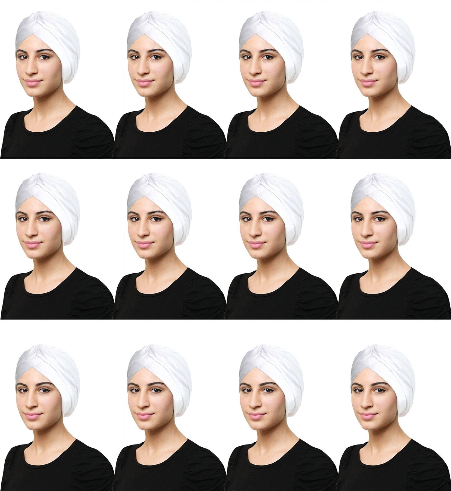 Wholesale Classic Turban Hijab ALL WHITE Muslim Hijabs Accessories