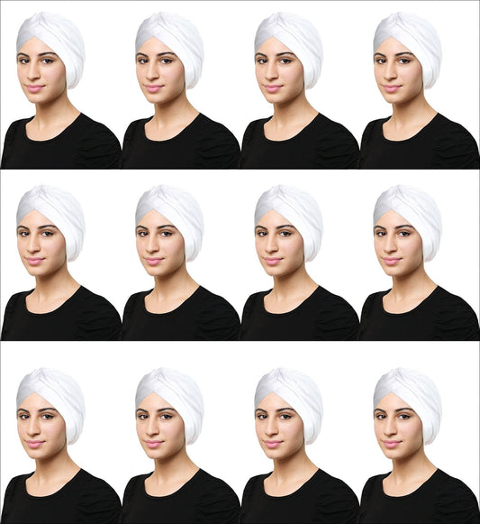 Wholesale Classic Turban Hijab ALL WHITE Muslim Hijabs Accessories