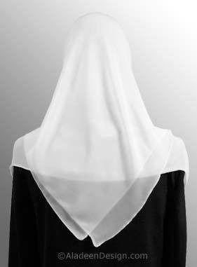 Georgette Shawl # 1 White - MiddleEasternMall