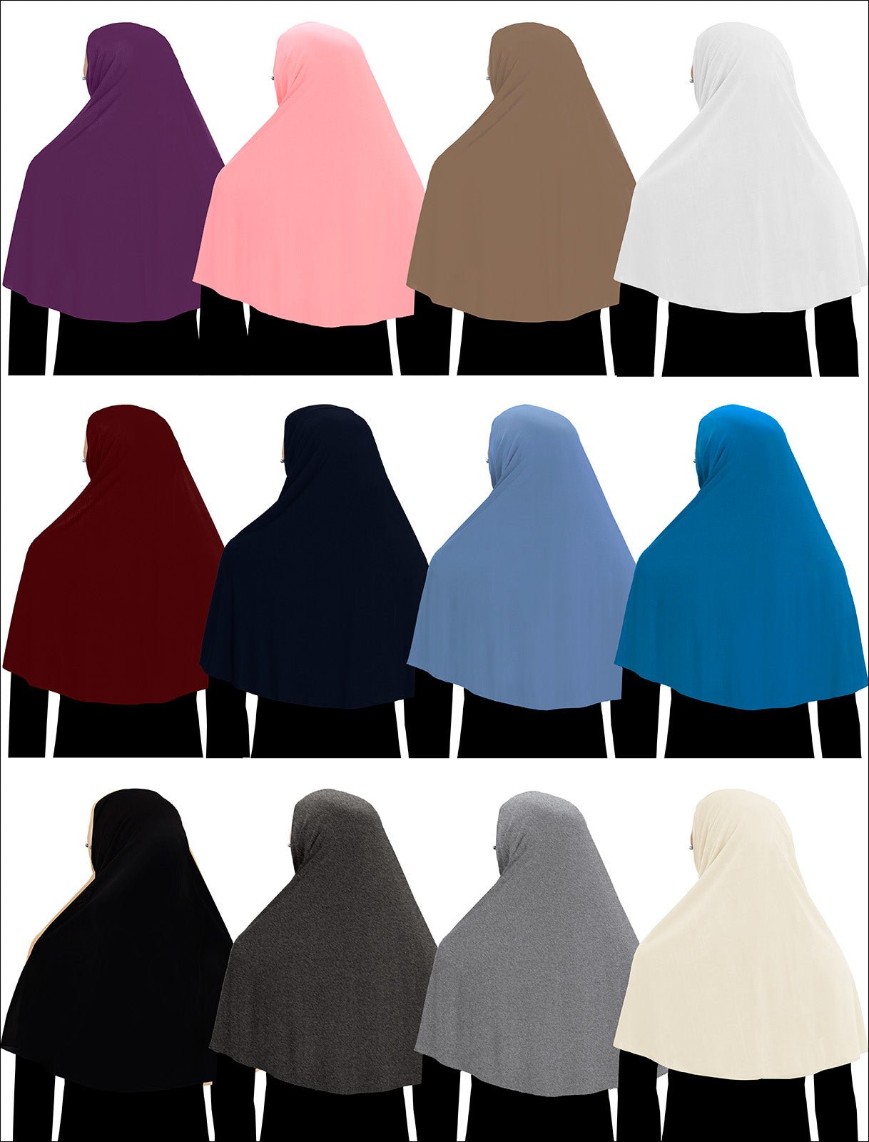WHOLESALE Small face opening XL COTTON Amira Hijab One piece Elbow Length for A woman with small head