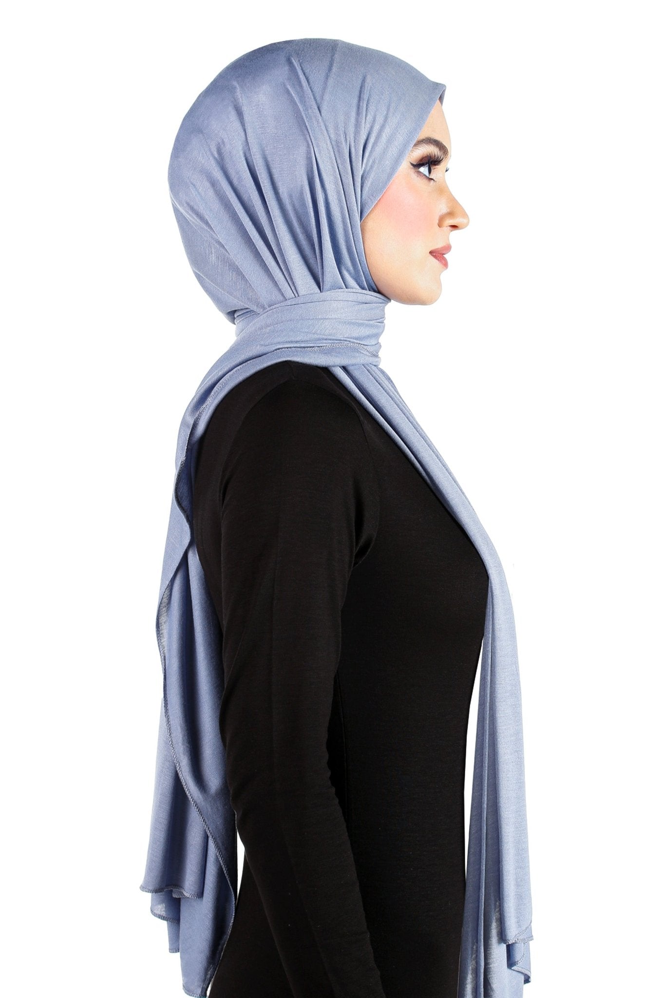 Cotton Hijab Jersey Wrap in Perwinkle Blue