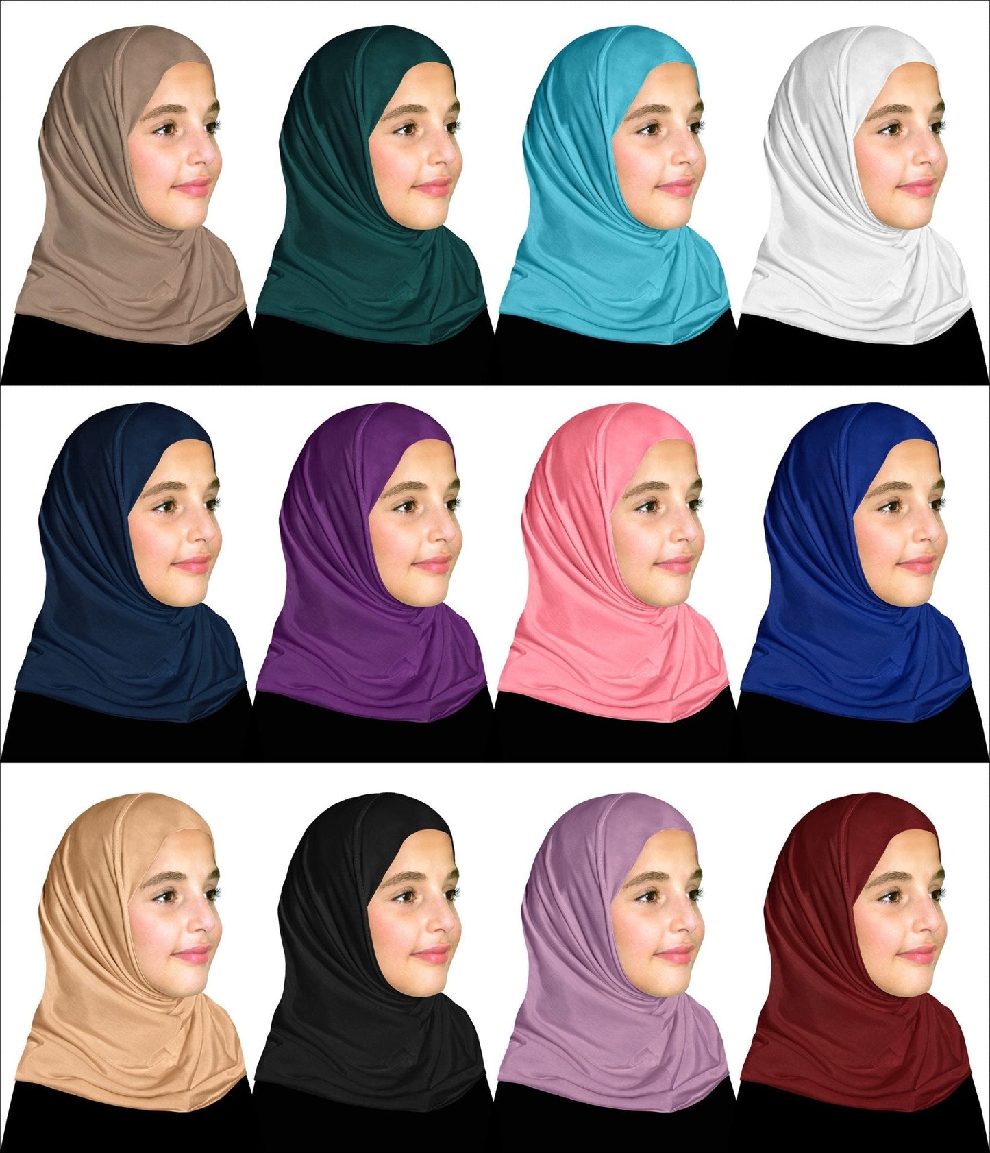 Wholesale  Girl's LYCRA Amira Hijab 1 piece Kids Hijabs for school