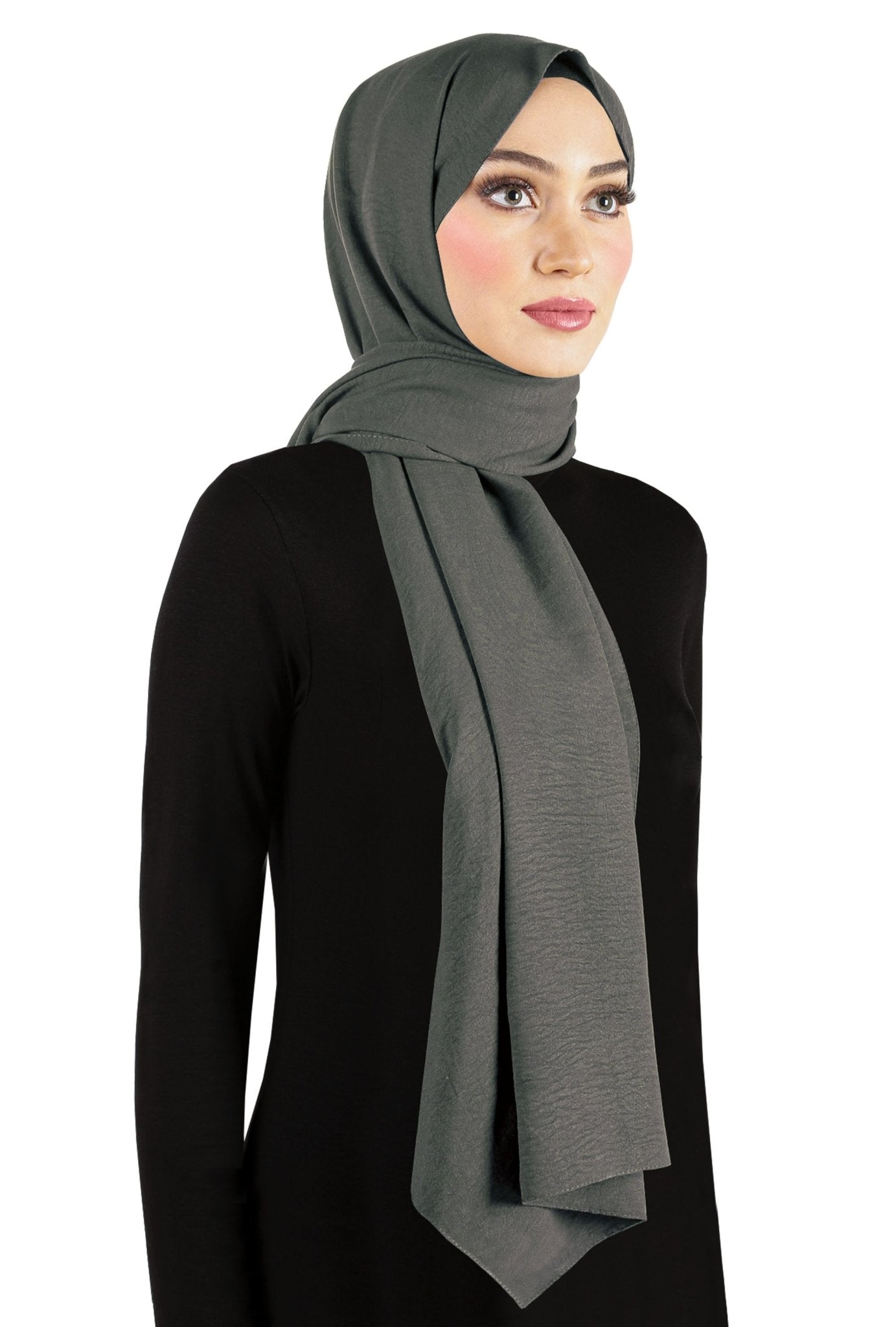 Gray Cotton Jazz Hijab Shawl Wraps