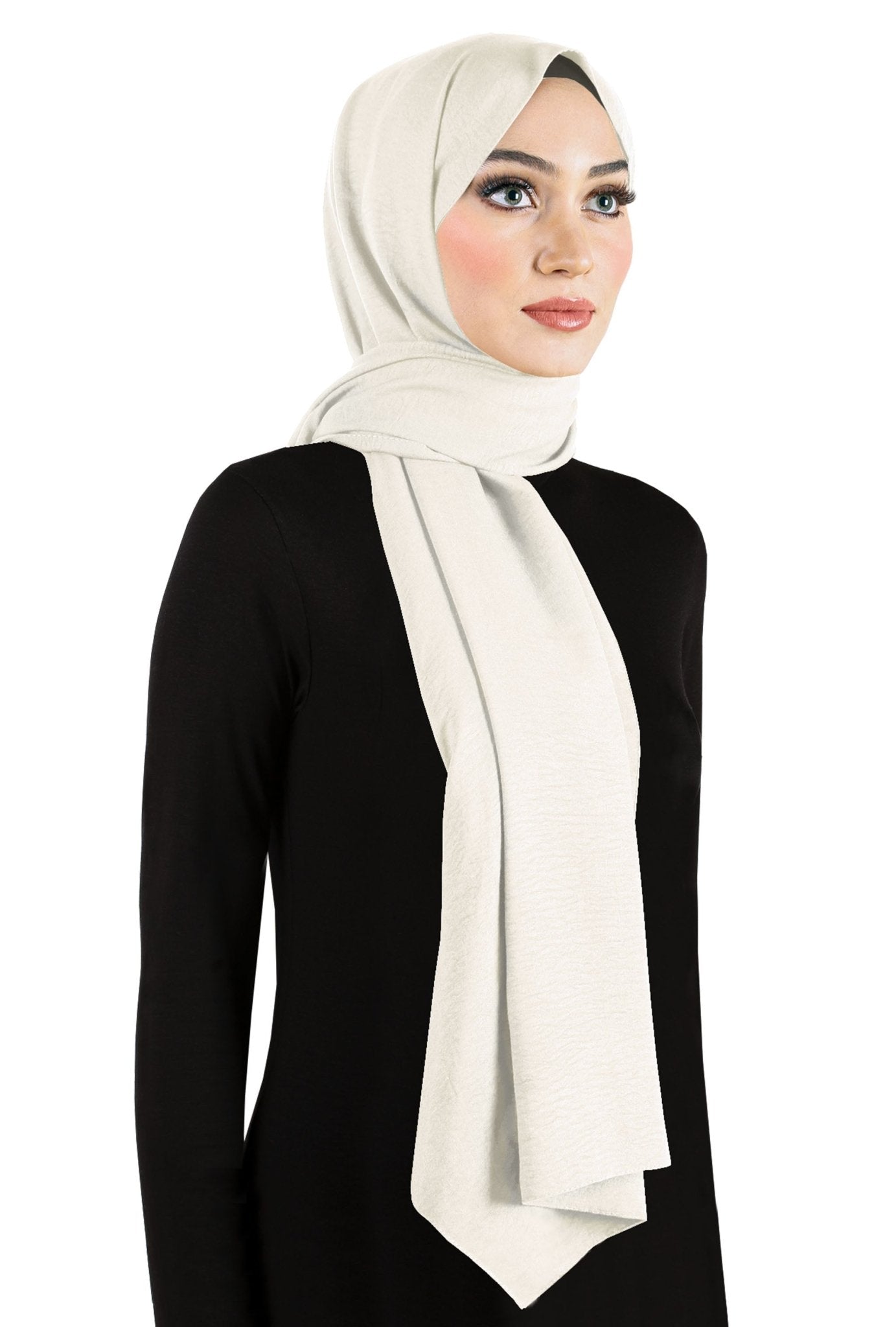 Off White Cream Turkish Shawl Hijab Headscarf Wrap
