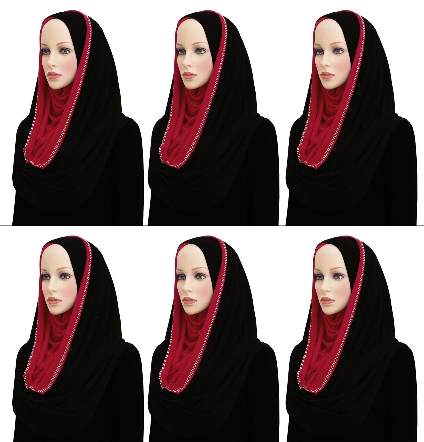 Wholesale Jersey Hoodie Hijab 2-Tone Easy Instant Criss Cross Headscarf