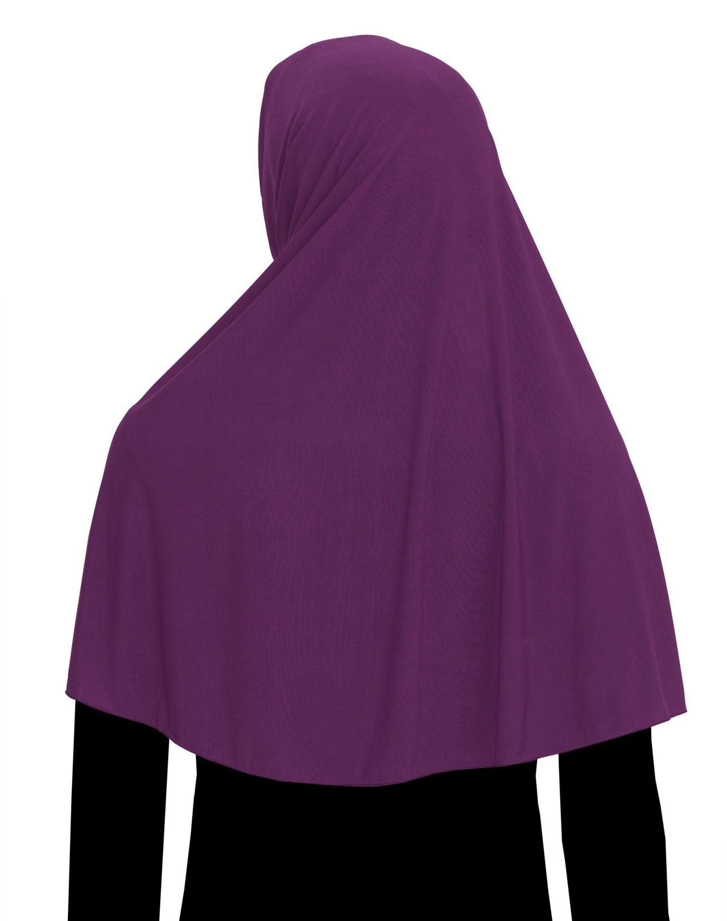 purple women khimar hijab in lycra fabric elbow length shayla for ladies