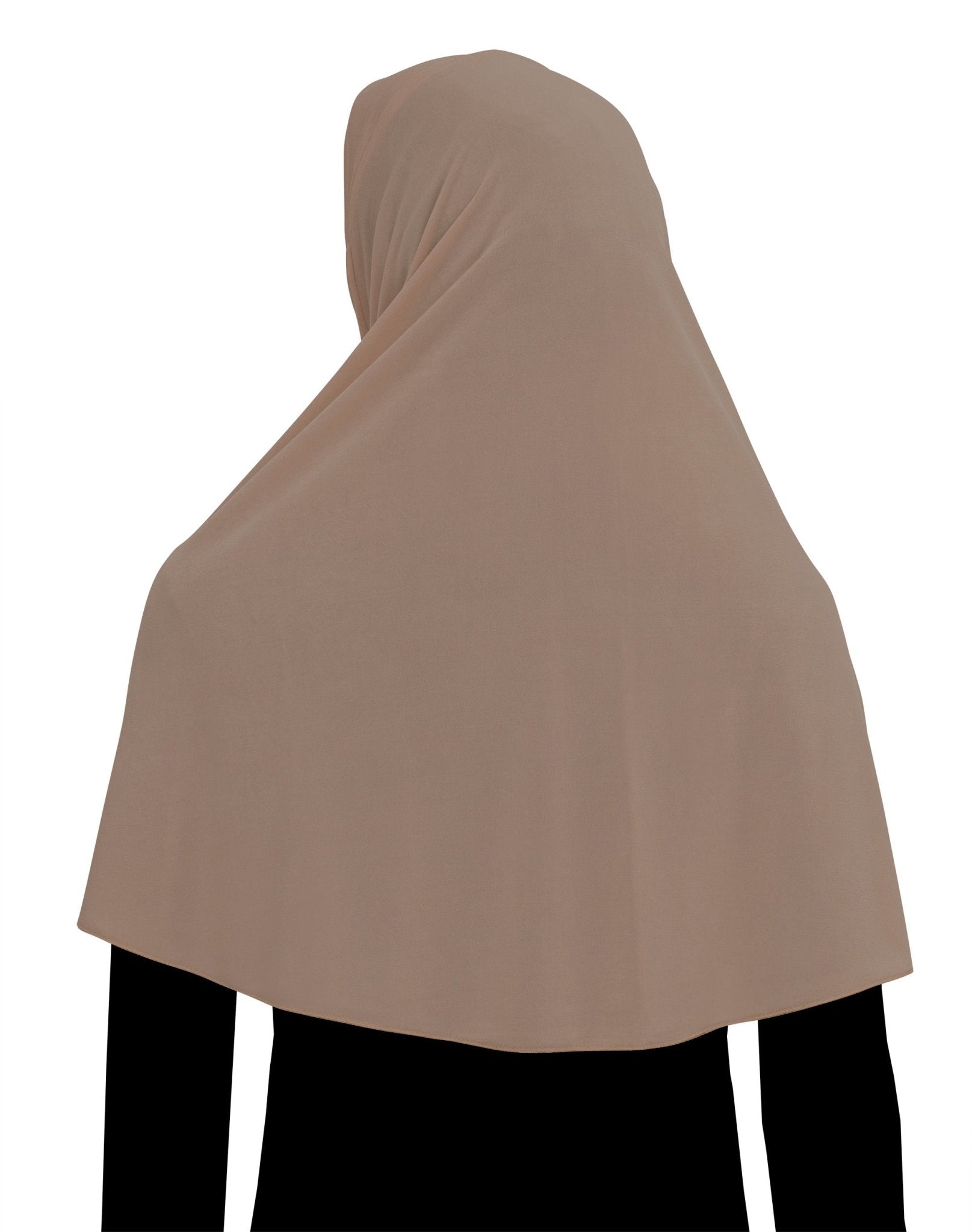 elbow length khimar hijab for women in tan light brown khaki 