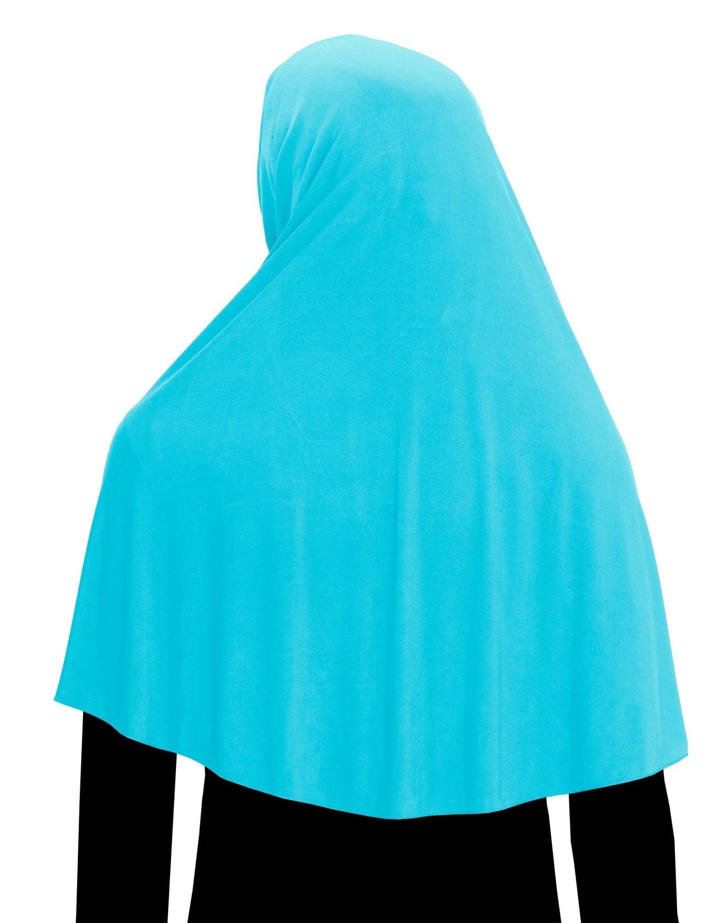 turquoise blue khimar hijab for women lycra fabric elbow length back picture