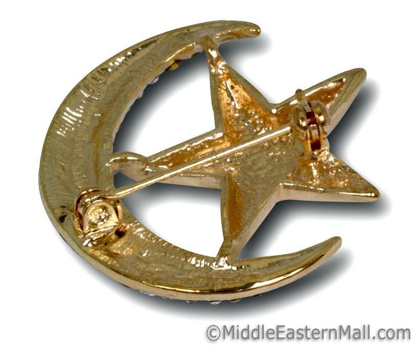 Wholesale Moon & Star Brooch in Gold