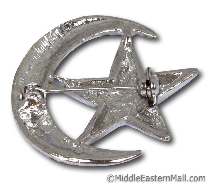 wholesale Moon & Star Brooch in Silver
