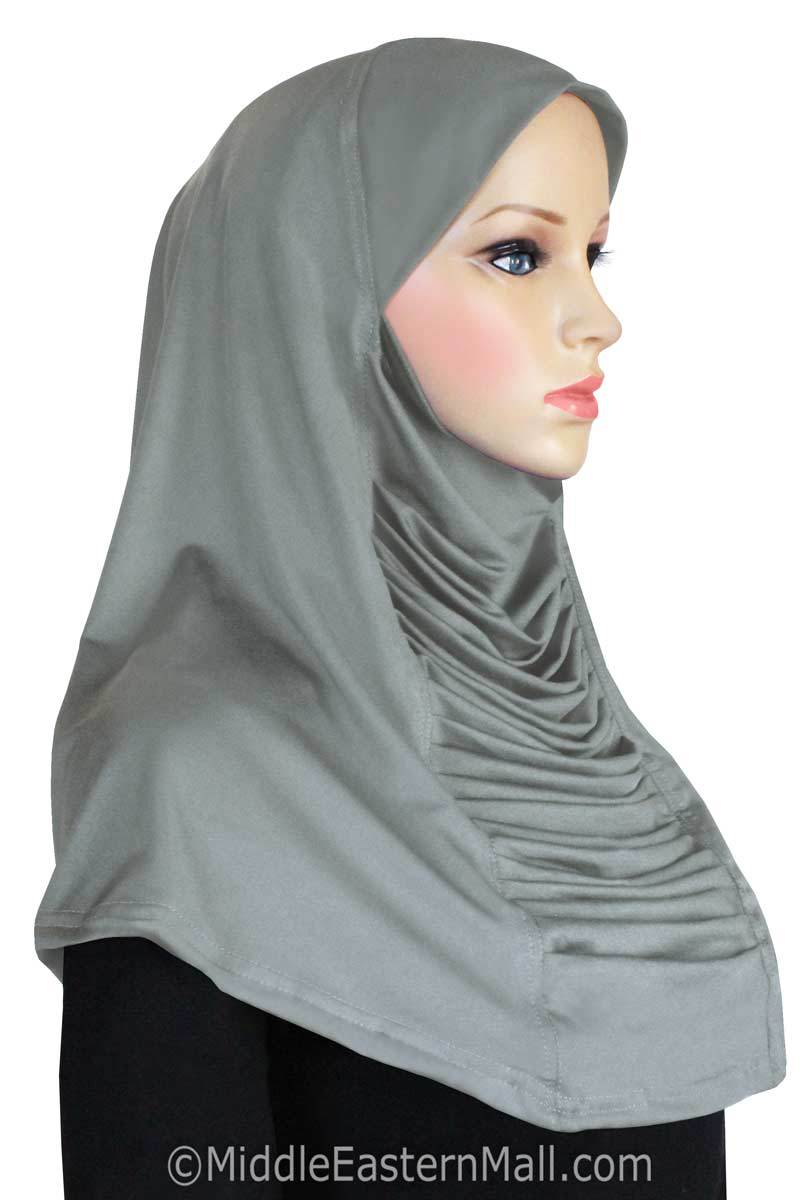 Wholesale Ruched Cascade one Piece Al-Amira Hijab Muslim Head scarf Lycra fabric in 6 different colors