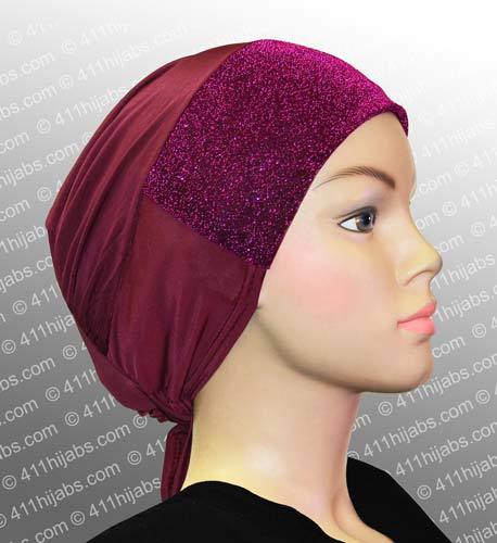 Wholesale Sparkle Hijab Caps with Ties Muslim Woman head accessories CLOSEOUT CLEARANCE