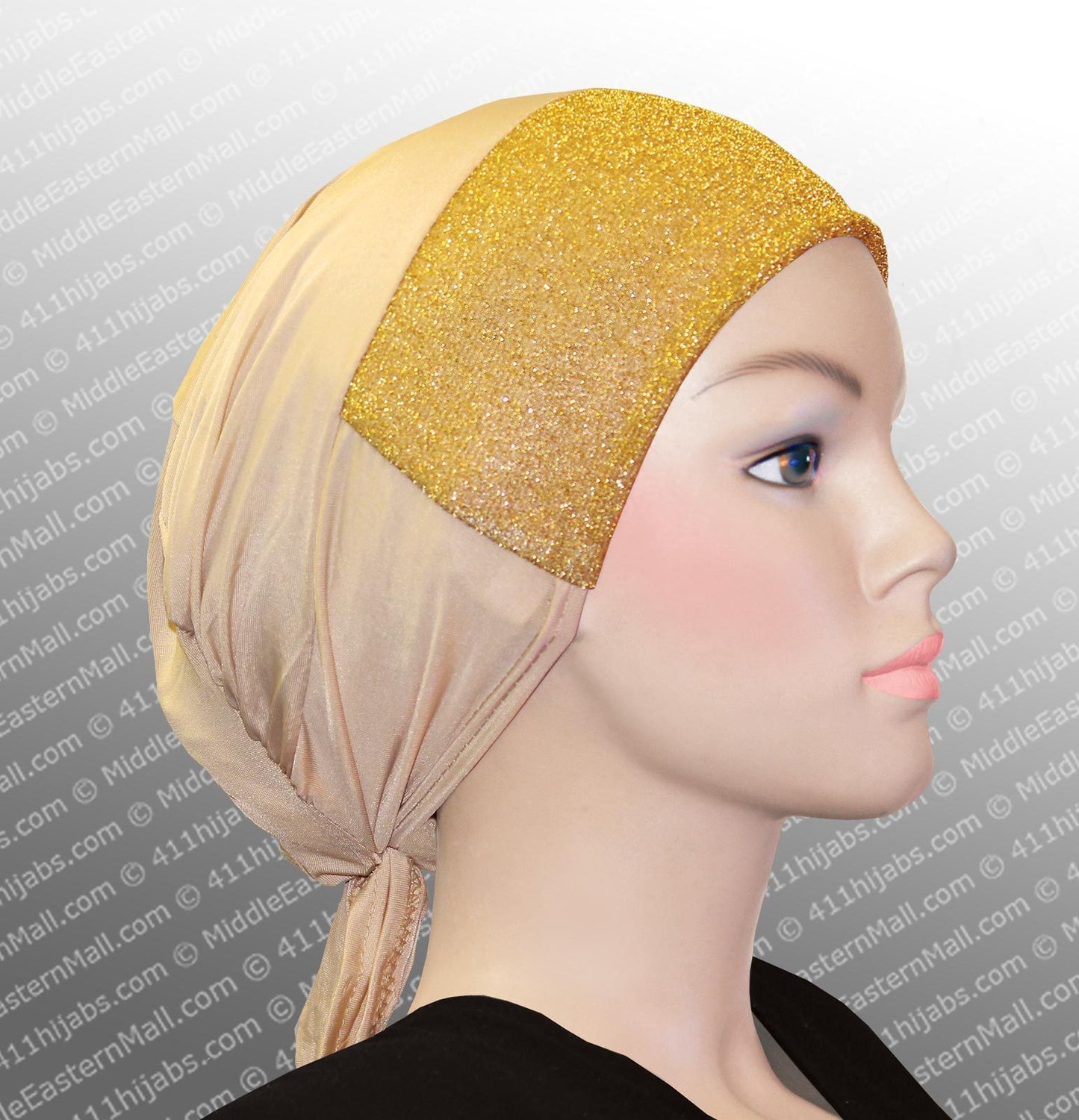 Wholesale Sparkle Hijab Caps with Ties Muslim Woman head accessories CLOSEOUT CLEARANCE