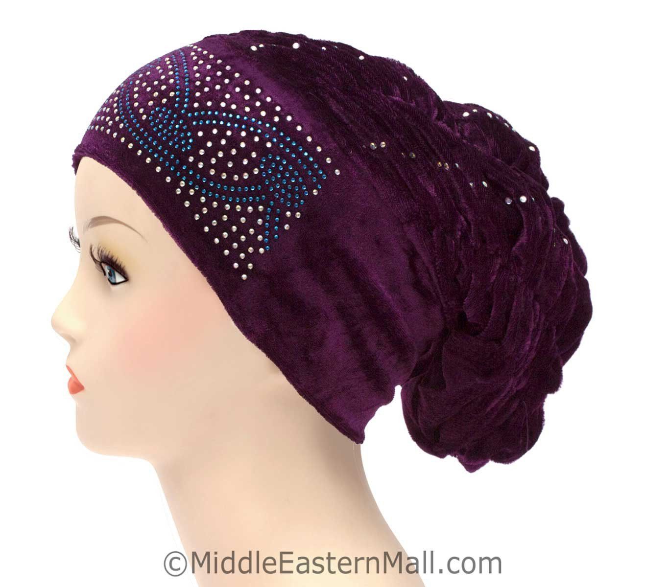 Wholesale Velvet Royal Snood Caps in 3 different colors