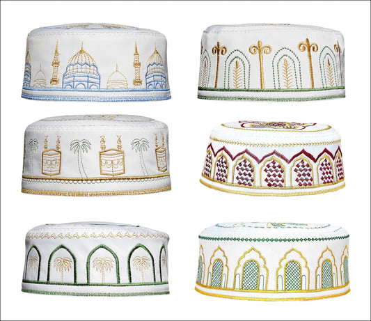 Wholesale Muslim Kufi for Men embellished with embroidery Islamic Design