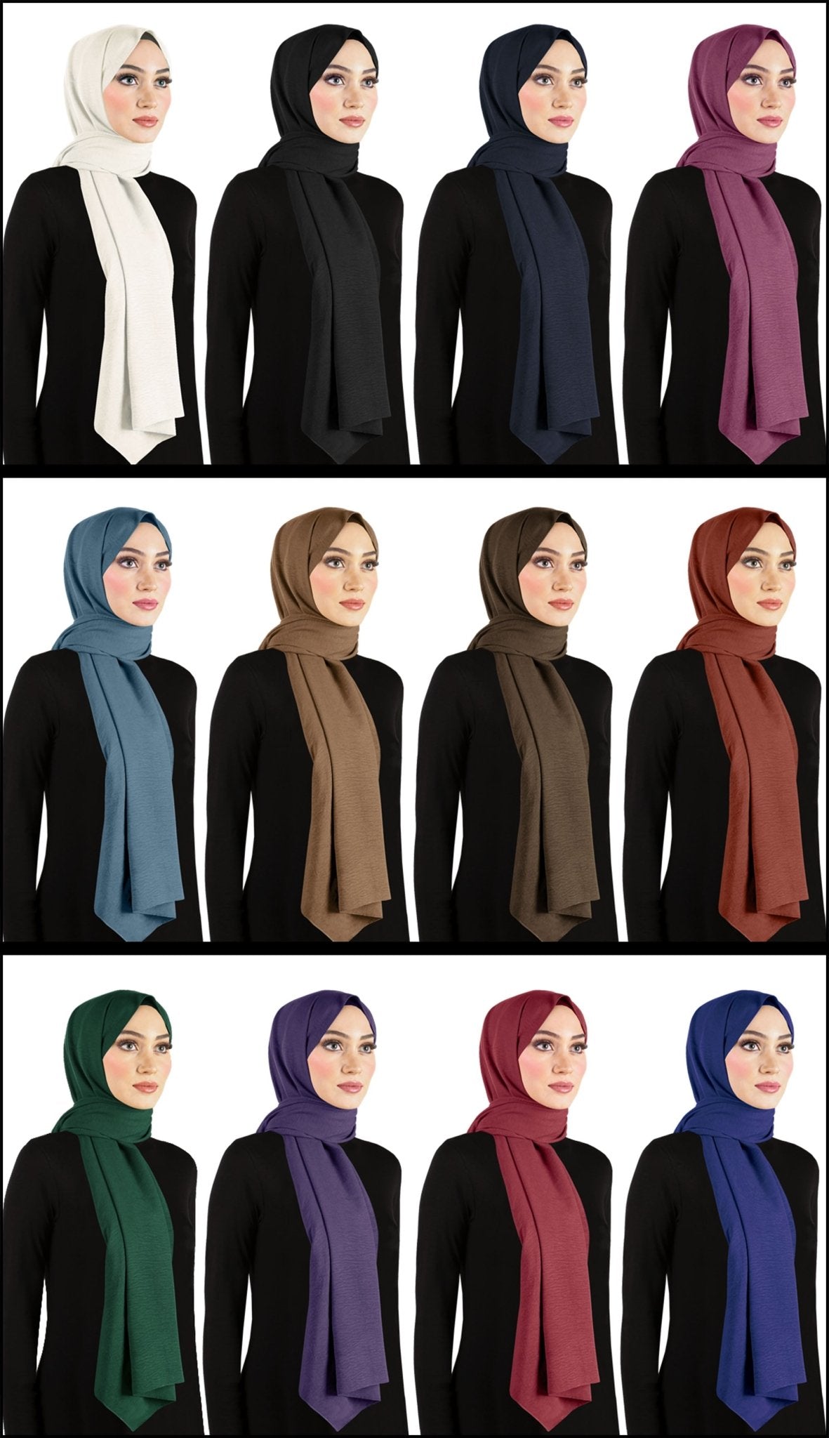 Wholesale Women's Cotton Jazz Hijab 75" x 29" Rectangle Shawls