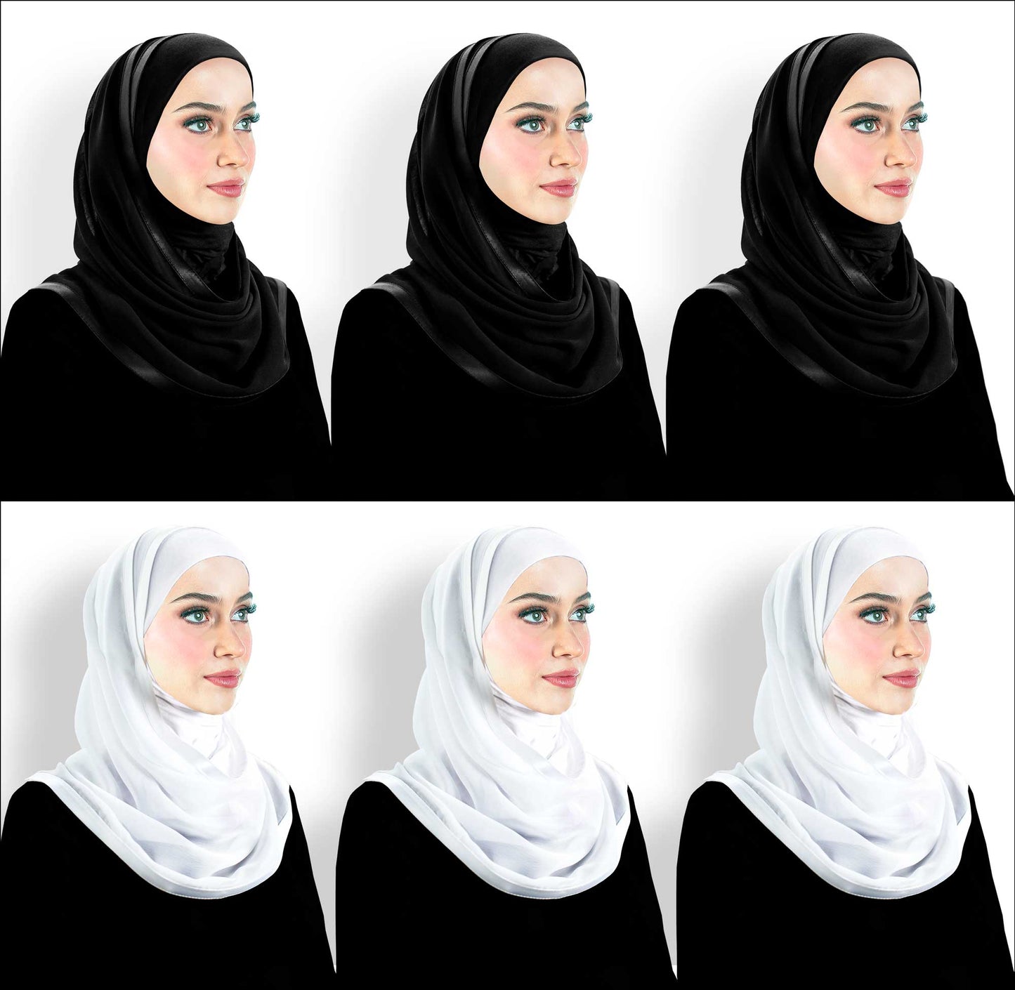 Wholesale Cotton Jersey Hijab Wrap in Black &  White