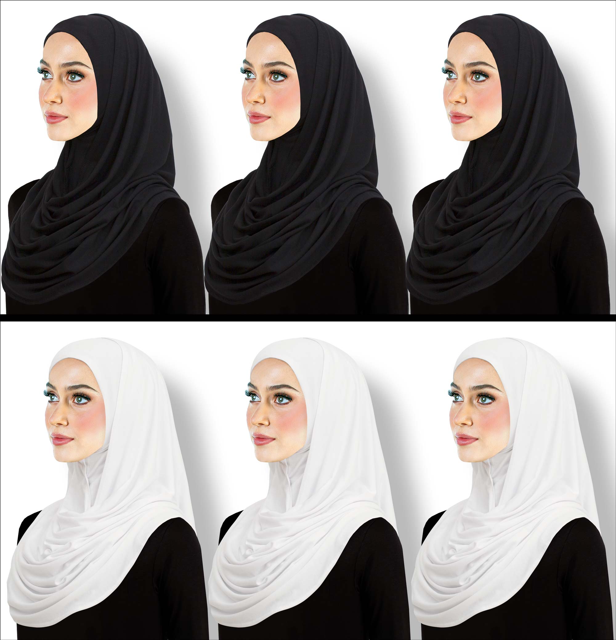 Wholesale Cotton Jersey Hijab Wrap in Black & White – HijabOutlet