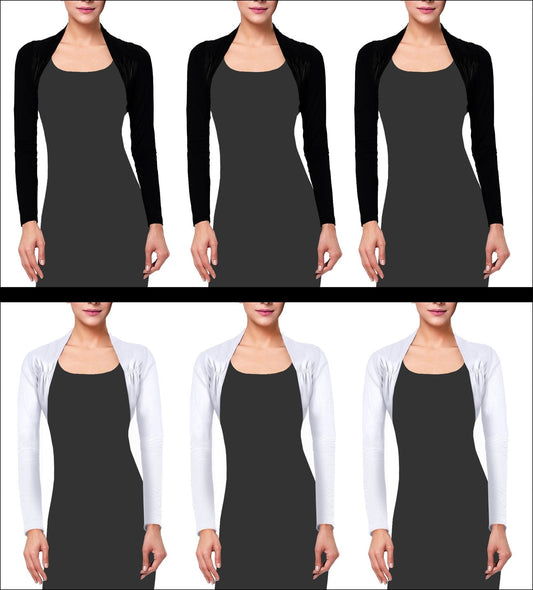 Wholesale Women's Bolero Shrug Black or White - CLOSEOUT CLEARANCE
